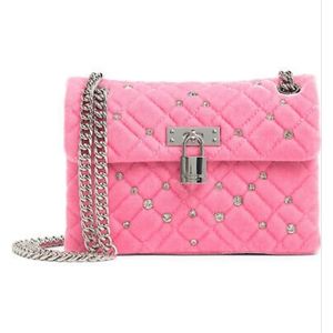 NWT KURT GEIGER LONDON Brixton Lock Velvet Mini Shoulder Bag